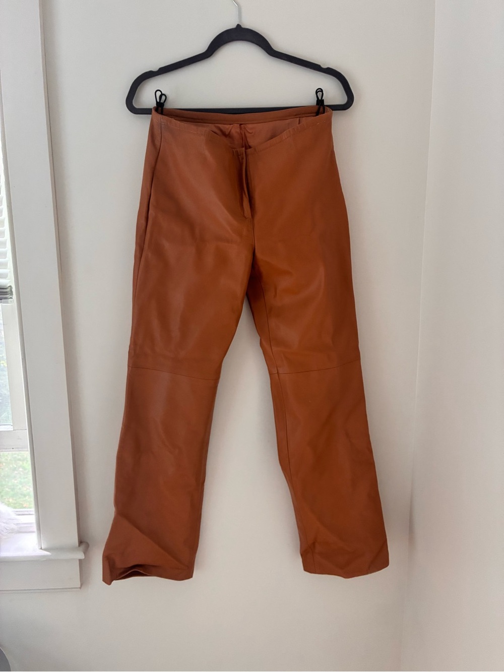Vintage Leather Pants in Cognac Brown